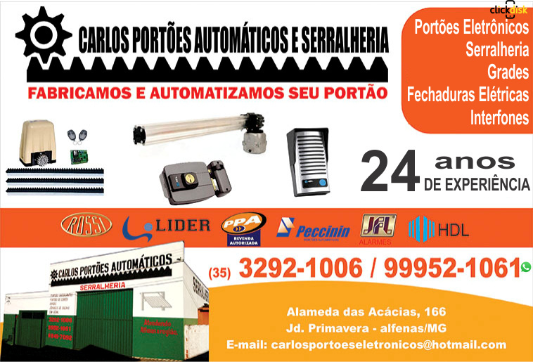 Banner CARLOS PORTÕES AUTOMÁTICOS E SERRALHERIA